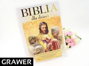 Biblia dla Dzieci Pamiątka Chrzest Komunię GRAWER