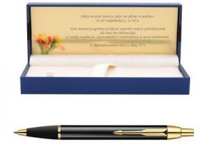 Długopis Parker IM Czarny GT GRAWER Eleganckie Etui Prezent dal Wychowawcy Nauczuciela na Zakończeni