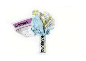 Mapa Crumpled City Hamburg