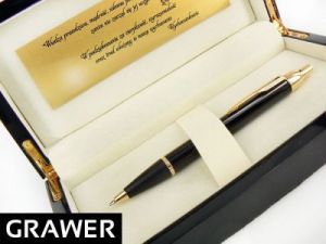 Długopis Parker IM Czarny GT GRAWER Drewniane Pudełko - z pudełkiem drewnianym i tabliczką \ z grawe
