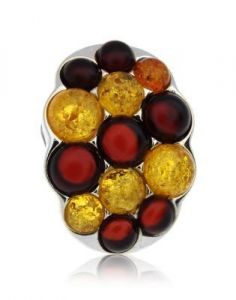 wisiorek srebro ﻿i 
bursztyny bałtyckie