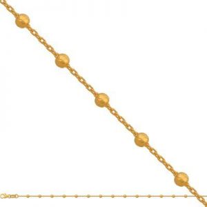﻿45cm łańcuszek złoty z kuleczkami