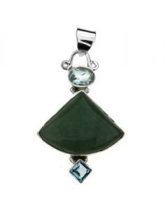 wisiorek ﻿srebro kryształy awenturyn