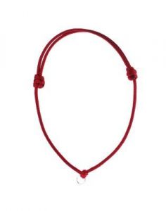 bransoletka ﻿,sznurek ze srebrnym kółeczkiem 