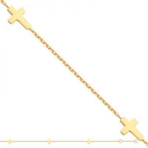 ﻿bransoletka łańcuszkowa krzyżyki, ﻿złoto 
585