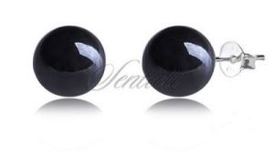 Kolczyki z małą czarną perłą - 6mm - Perełka czarna