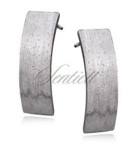 Diamentowane prostokąty na sztyfcie - kolczyki srebrne